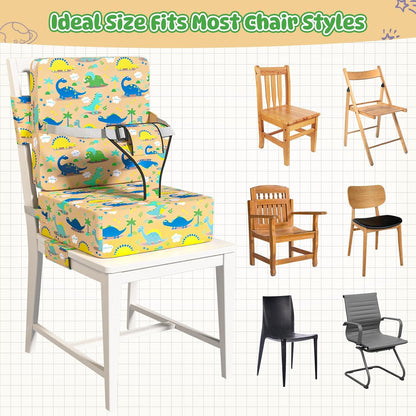 Booster Seat for Dining Table, Toddler Booster Seat for Dining Table with Safety Buckles, Anti-Scratch Easy Cleaning Toddler Seat for Table