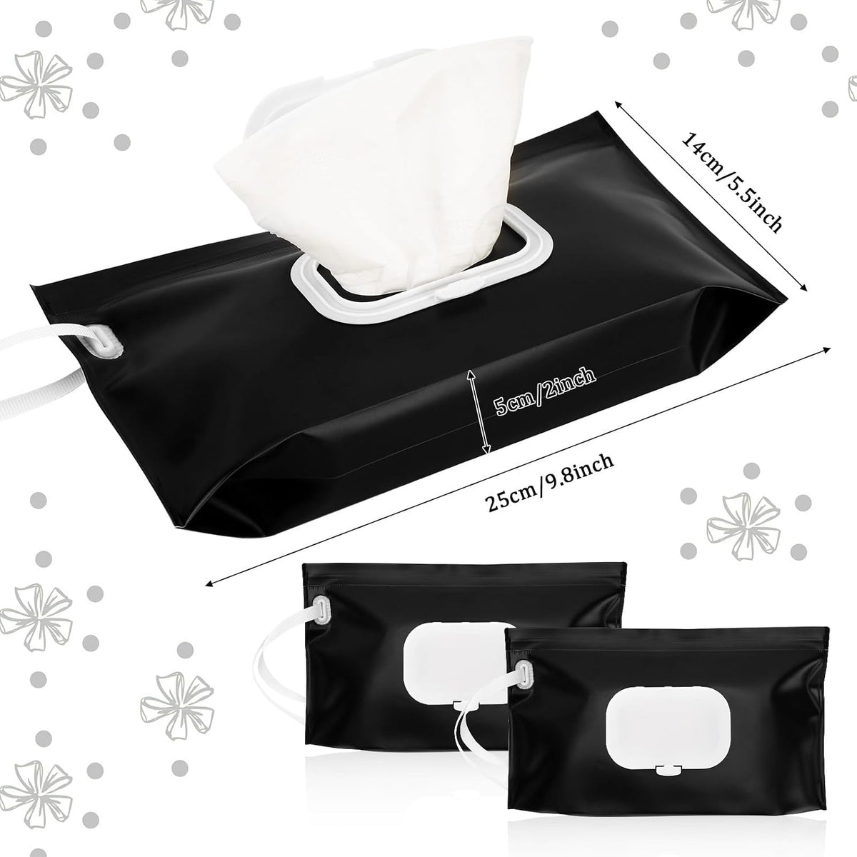 FEBSNOW 2 Pack Baby Wipe Dispenser, Reusable Portable Travel Wipe Holder