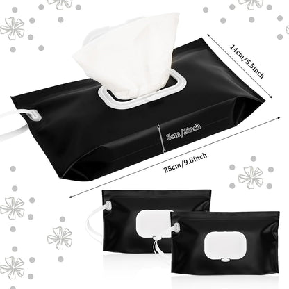 FEBSNOW 2 Pack Baby Wipe Dispenser, Reusable Portable Travel Wipe Holder