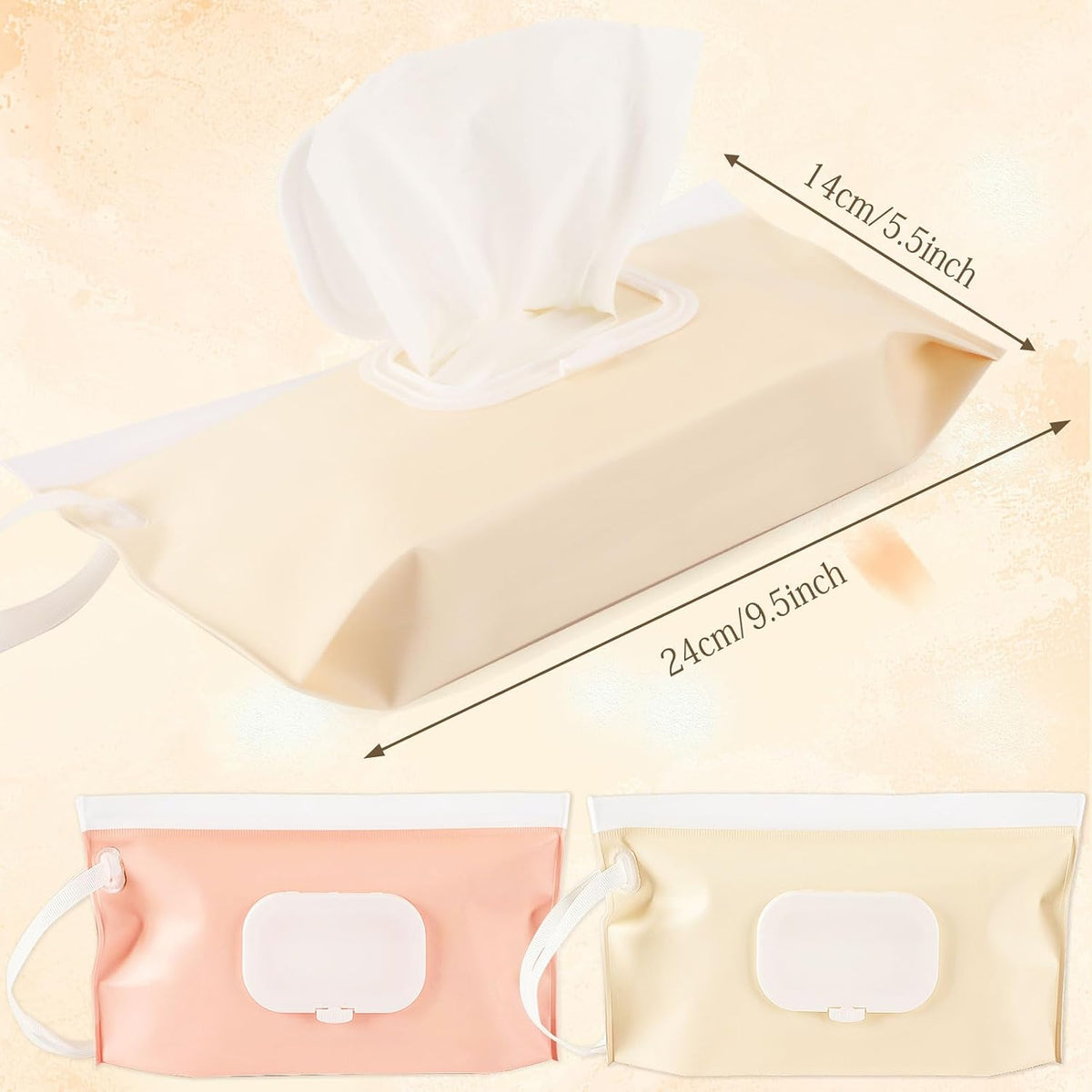 FEBSNOW 2 Pack Baby Wipe Dispenser, Reusable Portable Travel Wipe Holder