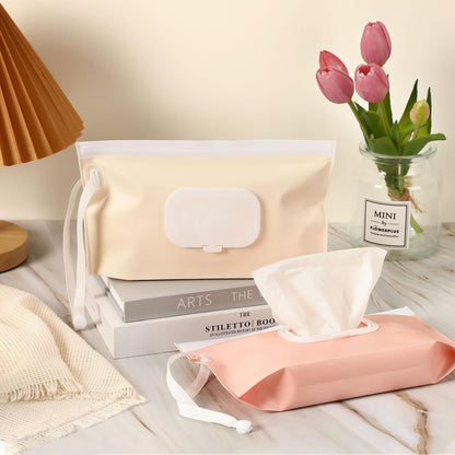 FEBSNOW 2 Pack Baby Wipe Dispenser, Reusable Portable Travel Wipe Holder