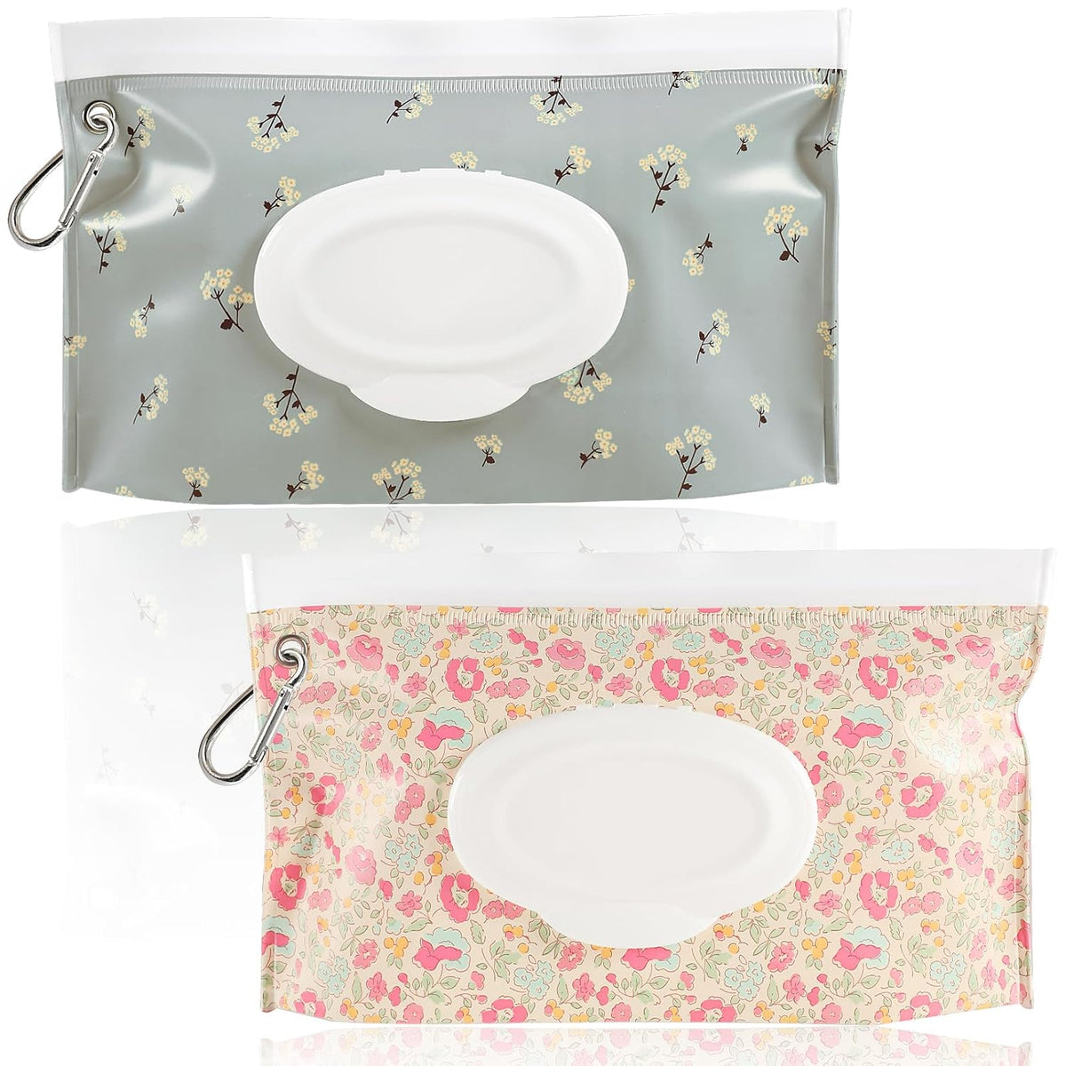 FEBSNOW 2 Pack Baby Wipe Dispenser, Reusable Portable Travel Wipe Holder
