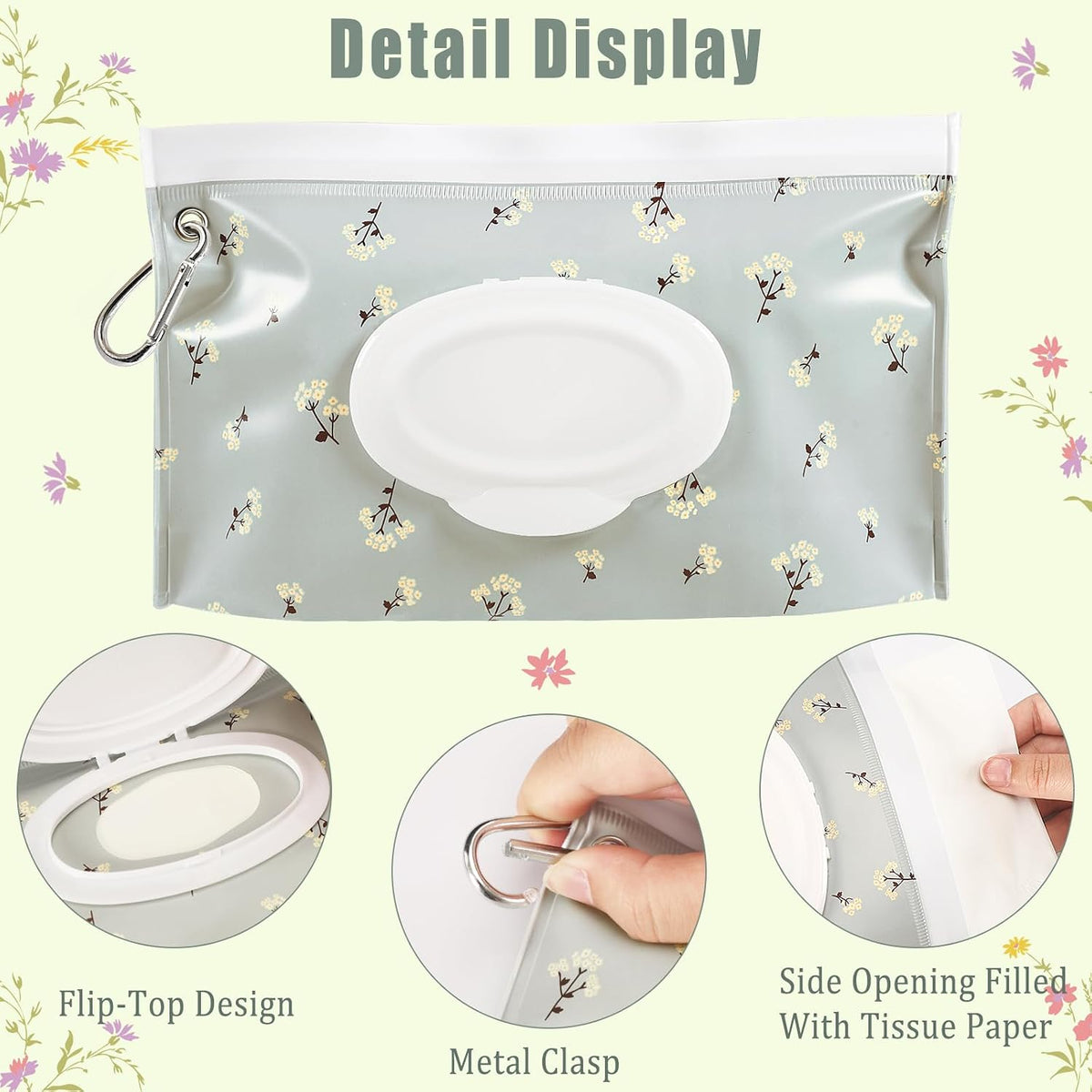 FEBSNOW 2 Pack Baby Wipe Dispenser, Reusable Portable Travel Wipe Holder