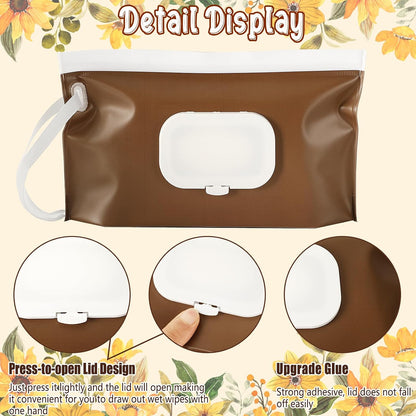FEBSNOW 2 Pack Baby Wipe Dispenser, Reusable Portable Travel Wipe Holder
