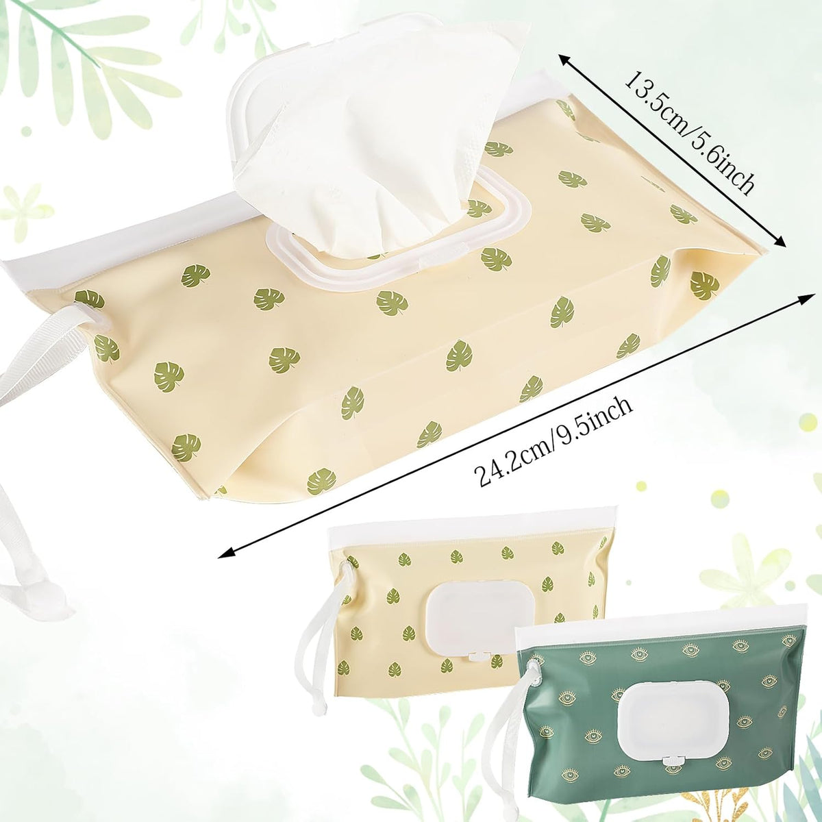 FEBSNOW 2 Pack Baby Wipe Dispenser, Reusable Portable Travel Wipe Holder