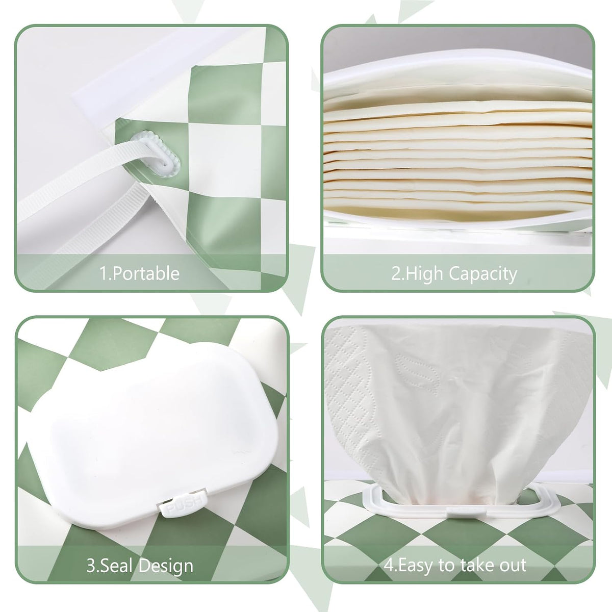 FEBSNOW 2 Pack Baby Wipe Dispenser, Reusable Portable Travel Wipe Holder