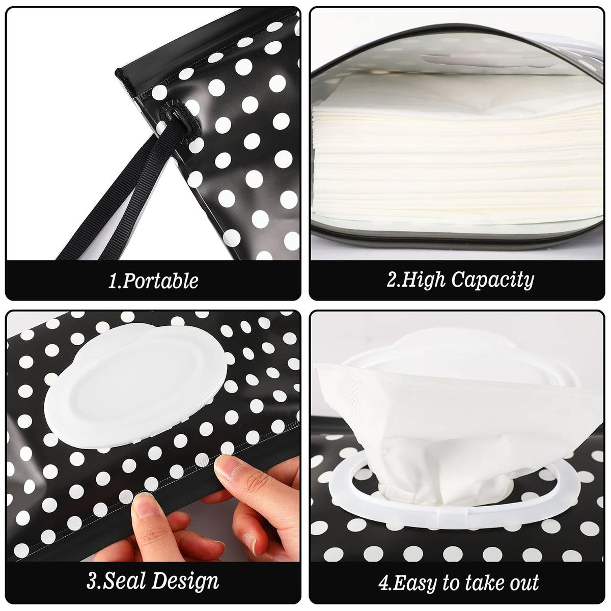 FEBSNOW 2 Pack Baby Wipe Dispenser, Reusable Portable Travel Wipe Holder