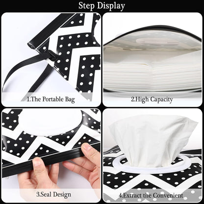 FEBSNOW 2 Pack Baby Wipe Dispenser, Reusable Portable Travel Wipe Holder