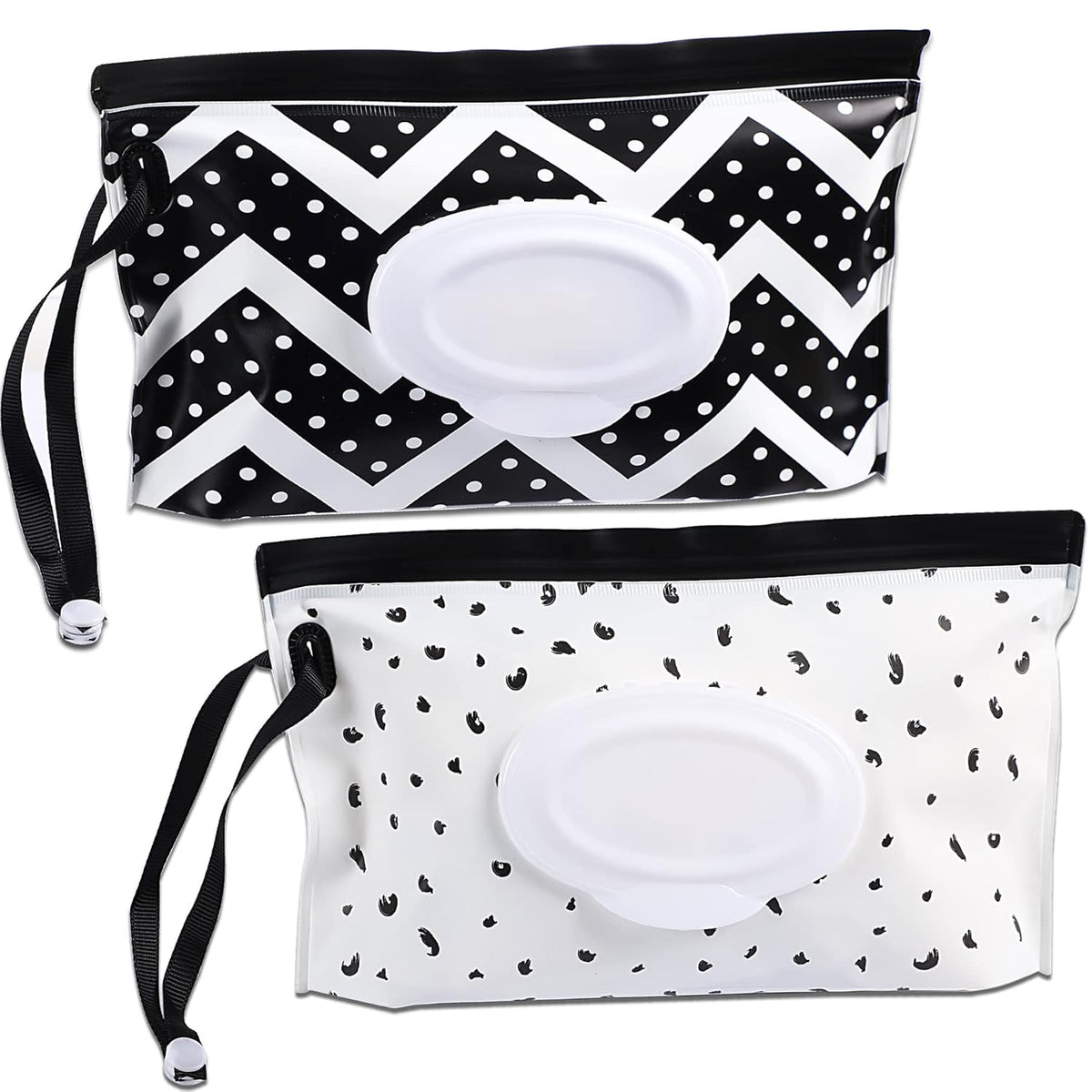 FEBSNOW 2 Pack Baby Wipe Dispenser, Reusable Portable Travel Wipe Holder