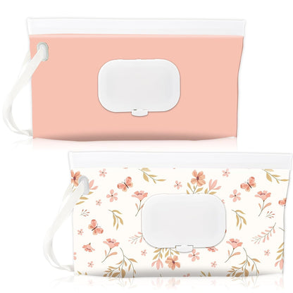 FEBSNOW 2 Pack Baby Wipe Dispenser, Reusable Portable Travel Wipe Holder