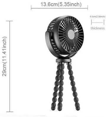 Mini Portable Stroller Fan, Battery Operated Small Clip on, Detachable 3 Speed Rechargeable, 360° Rotate Flexible Tripod Better Cooling for Car Seat Crib Treadmill Travel