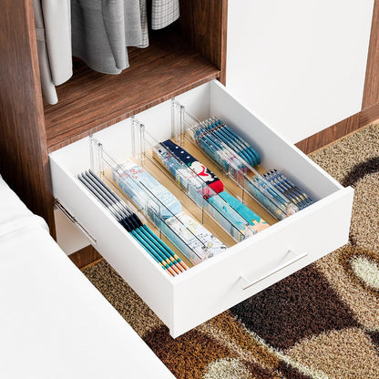 4 Pack Clear Acrylic Drawer Divider 6 Inch High,Expandable from 14-20'',Adjustable Dresser Drawer Dividers for Baby Clothing,Underwear and Sock,Separators,Deep Drawer Separators for Kitchen