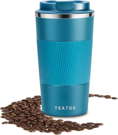 Coffee Mug 16oz - Insulated Travel Coffee Mug Spill Proof, Stainless Steel Vacuum Thermal Coffee Cup with Leakproof Lid Double Wall Coffee Tumbler for Hot/Iced Beverage -Black,510ml