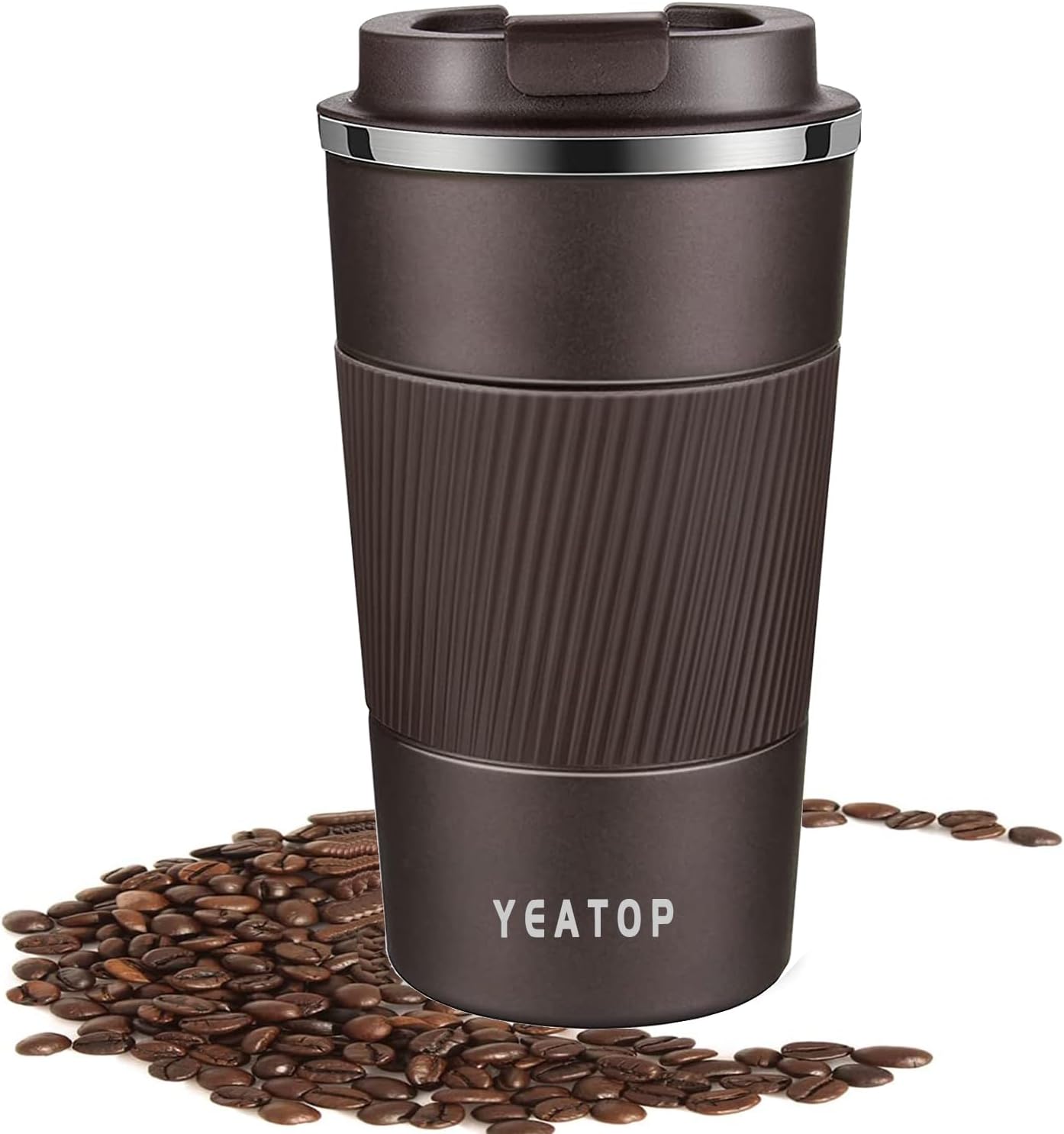 Coffee Mug 16oz - Insulated Travel Coffee Mug Spill Proof, Stainless Steel Vacuum Thermal Coffee Cup with Leakproof Lid Double Wall Coffee Tumbler for Hot/Iced Beverage -Black,510ml