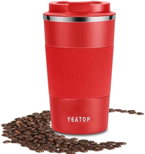 Coffee Mug 16oz - Insulated Travel Coffee Mug Spill Proof, Stainless Steel Vacuum Thermal Coffee Cup with Leakproof Lid Double Wall Coffee Tumbler for Hot/Iced Beverage -Black,510ml