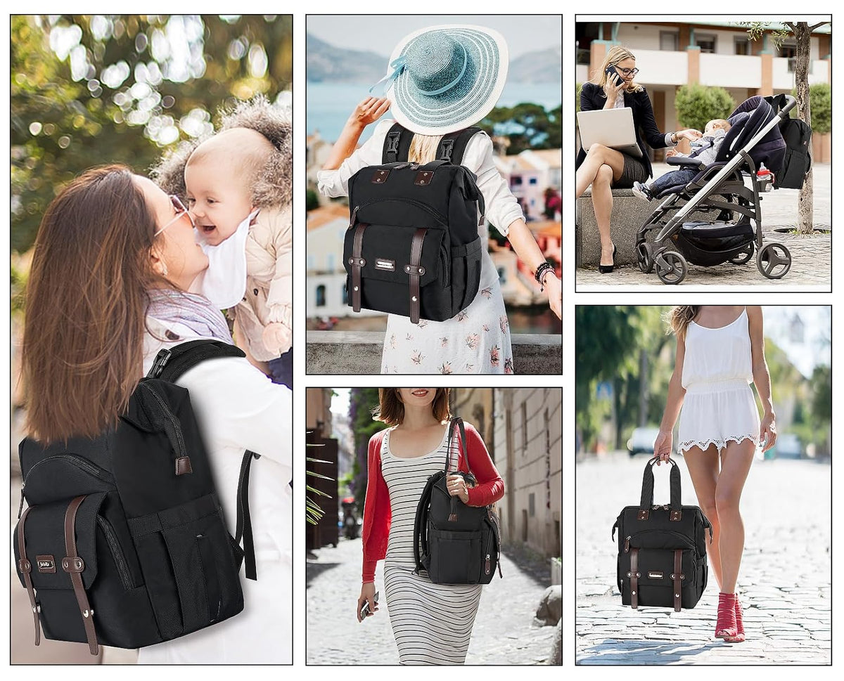 Diaper Bag Backpack, Pink Baby Girls Diaper Bag for Mom, Travel Baby Bags Backpack for Women, Insulated Pockets Portable toddler diaper bag, RFID Anti-Theft Pocket