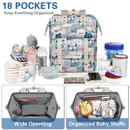 Diaper Bag Backpack, Pink Baby Girls Diaper Bag for Mom, Travel Baby Bags Backpack for Women, Insulated Pockets Portable toddler diaper bag, RFID Anti-Theft Pocket