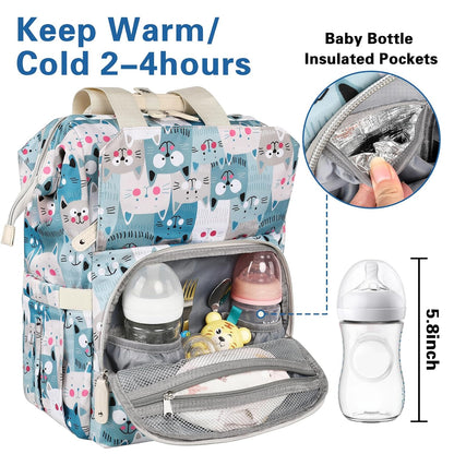 Diaper Bag Backpack, Pink Baby Girls Diaper Bag for Mom, Travel Baby Bags Backpack for Women, Insulated Pockets Portable toddler diaper bag, RFID Anti-Theft Pocket
