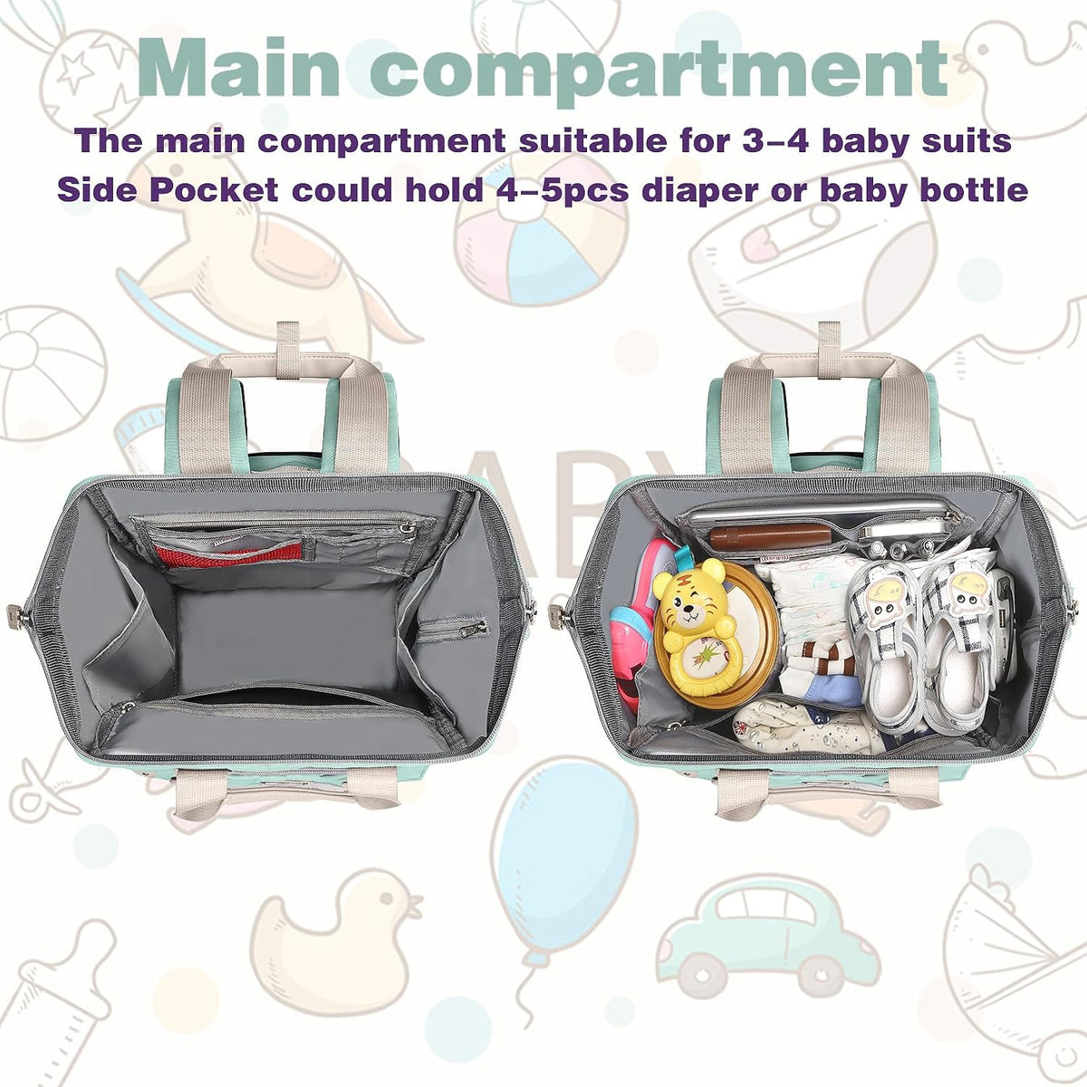 Diaper Bag Backpack, Pink Baby Girls Diaper Bag for Mom, Travel Baby Bags Backpack for Women, Insulated Pockets Portable toddler diaper bag, RFID Anti-Theft Pocket