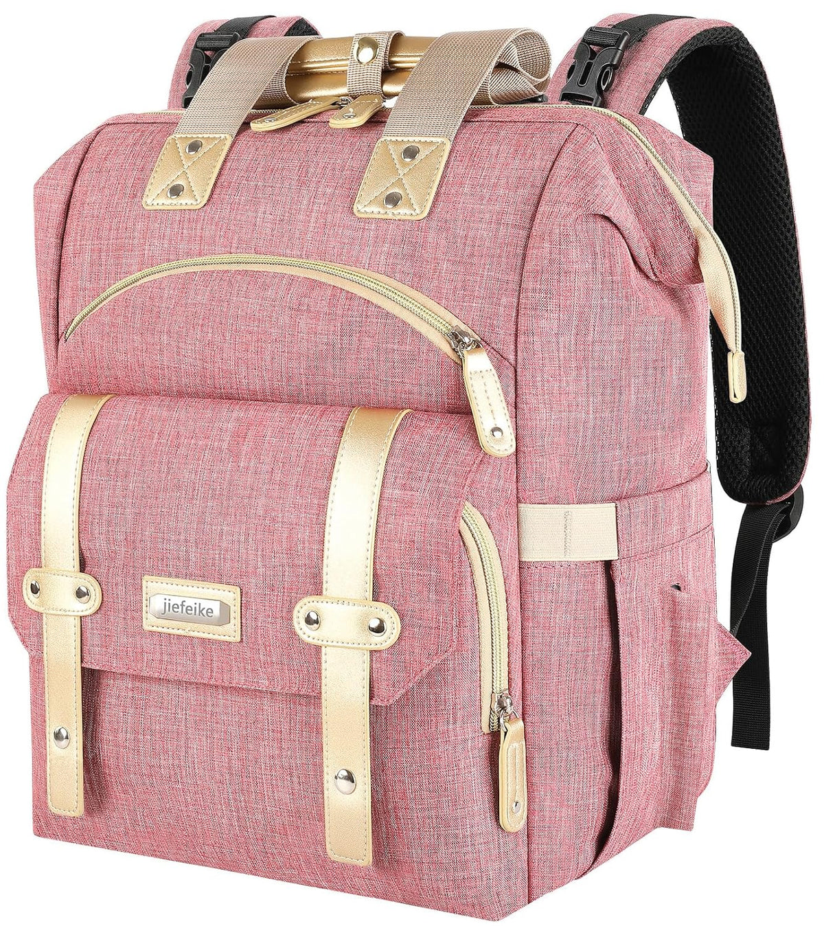 Diaper Bag Backpack, Pink Baby Girls Diaper Bag for Mom, Travel Baby Bags Backpack for Women, Insulated Pockets Portable toddler diaper bag, RFID Anti-Theft Pocket