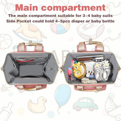 Diaper Bag Backpack, Pink Baby Girls Diaper Bag for Mom, Travel Baby Bags Backpack for Women, Insulated Pockets Portable toddler diaper bag, RFID Anti-Theft Pocket