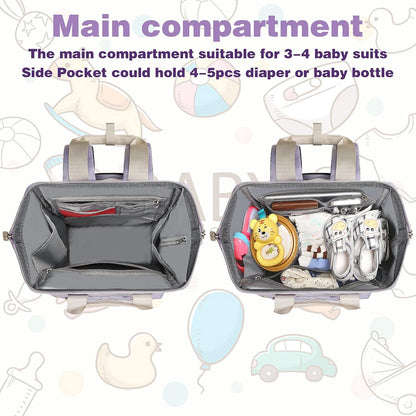 Diaper Bag Backpack, Pink Baby Girls Diaper Bag for Mom, Travel Baby Bags Backpack for Women, Insulated Pockets Portable toddler diaper bag, RFID Anti-Theft Pocket