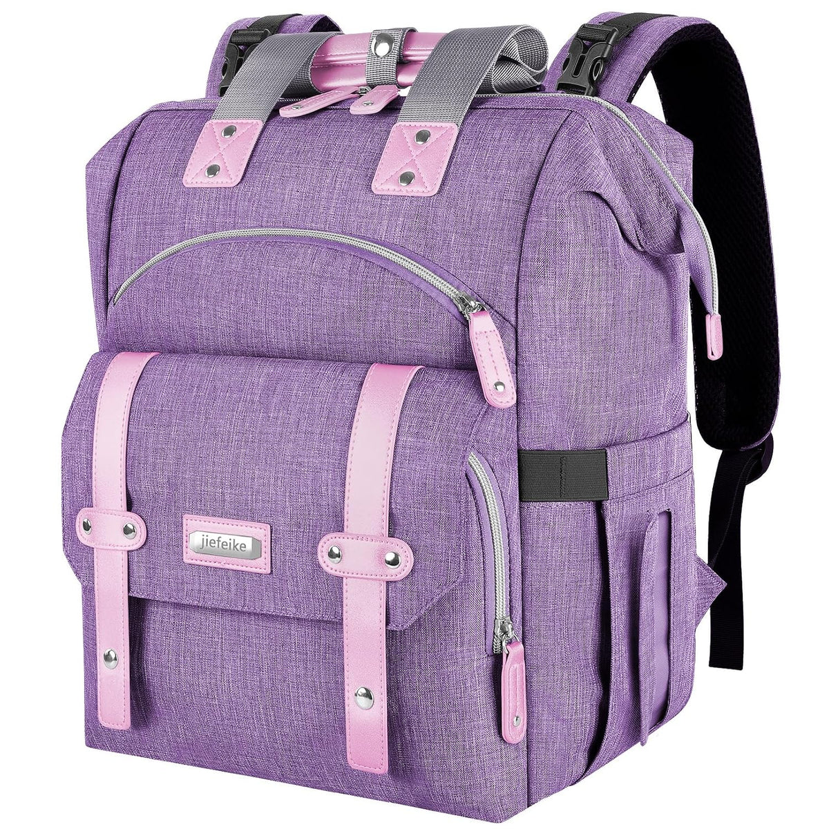 Diaper Bag Backpack, Pink Baby Girls Diaper Bag for Mom, Travel Baby Bags Backpack for Women, Insulated Pockets Portable toddler diaper bag, RFID Anti-Theft Pocket