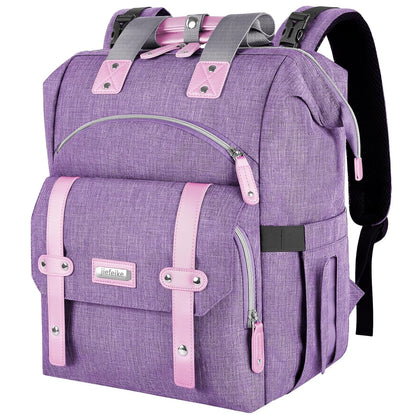 Diaper Bag Backpack, Pink Baby Girls Diaper Bag for Mom, Travel Baby Bags Backpack for Women, Insulated Pockets Portable toddler diaper bag, RFID Anti-Theft Pocket
