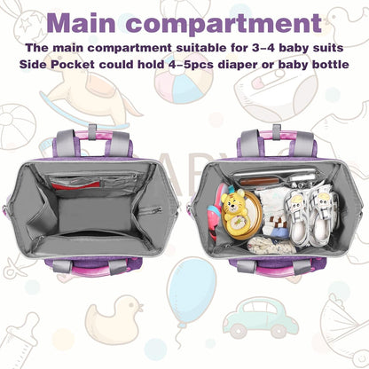 Diaper Bag Backpack, Pink Baby Girls Diaper Bag for Mom, Travel Baby Bags Backpack for Women, Insulated Pockets Portable toddler diaper bag, RFID Anti-Theft Pocket