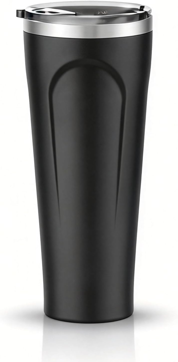 32oz Stainless Steel Insulated Tumbler with Lid, Cup Holder Friendly Travel Coffee Mug, Reusable Water Cup for Hot & Cold Drinks, Leak Resistant