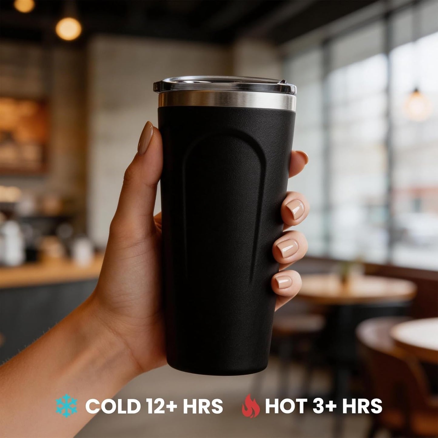 32oz Stainless Steel Insulated Tumbler with Lid, Cup Holder Friendly Travel Coffee Mug, Reusable Water Cup for Hot & Cold Drinks, Leak Resistant