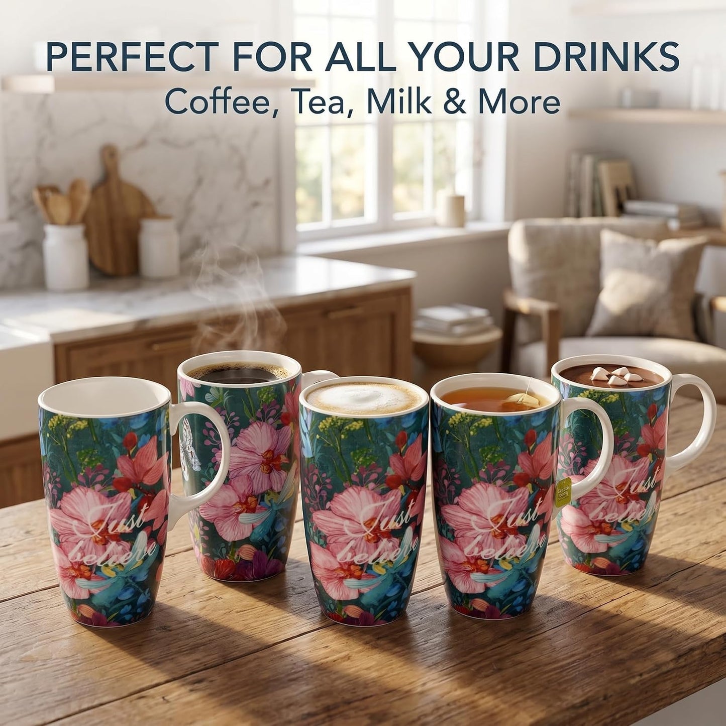 17 oz Ceramic Travel Mug, Microwave & Dishwasher Safe Coffee Cup | Large Capacity Travel Coffee Cup with Lid & Handle for Men Women Home and Office Work