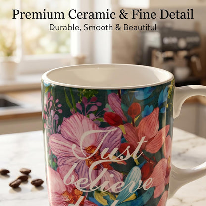17 oz Ceramic Travel Mug, Microwave & Dishwasher Safe Coffee Cup | Large Capacity Travel Coffee Cup with Lid & Handle for Men Women Home and Office Work