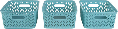 Large Herringbone Storage Bin, Grey (25175-GREY)