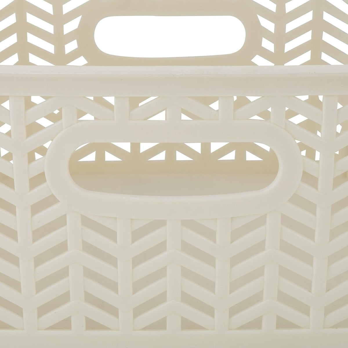 Large Herringbone Storage Bin, Grey (25175-GREY)