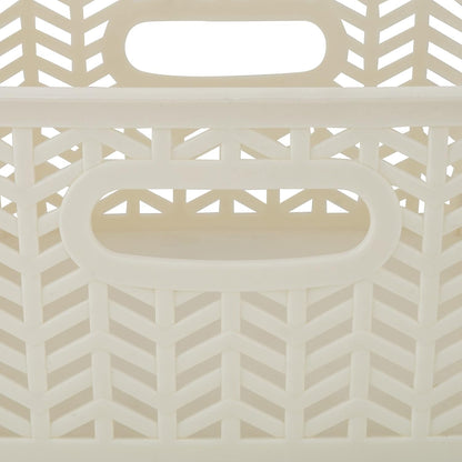 Large Herringbone Storage Bin, Grey (25175-GREY)