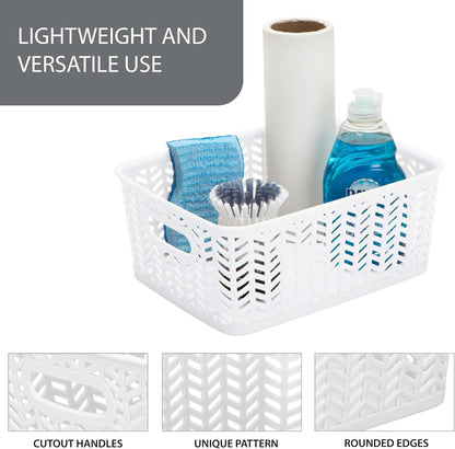 Large Herringbone Storage Bin, Grey (25175-GREY)