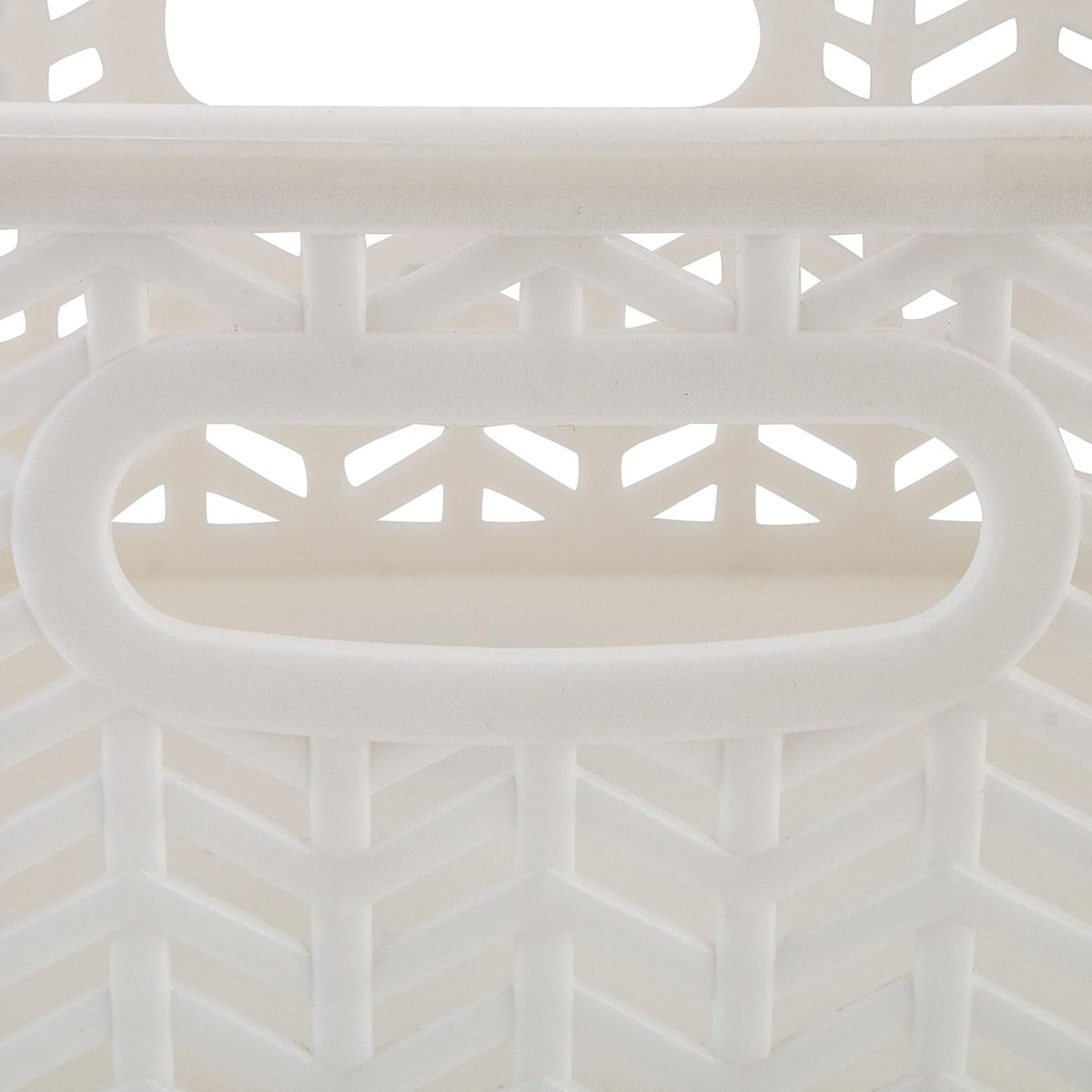 Large Herringbone Storage Bin, Grey (25175-GREY)