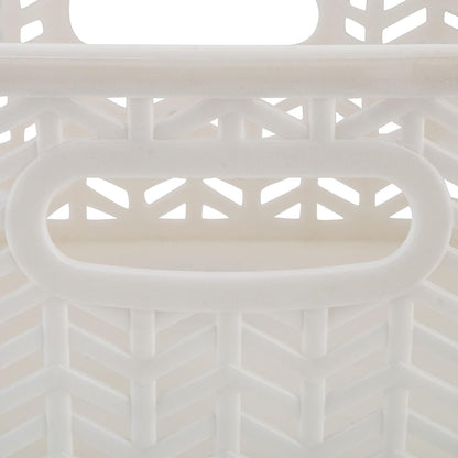 Large Herringbone Storage Bin, Grey (25175-GREY)