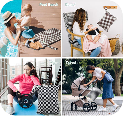 Wet Dry Bag for Baby Swimsuit, Small Wet Dry Bag for Clothes Diaper and Breast Pump Parts, Large Baby bag for Travel,Gym Clothes,Beach,Pool,Extra Clothes (Black,3 Pack)