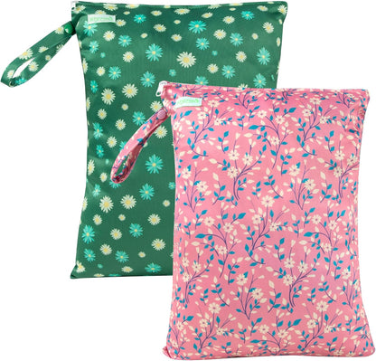 Wet Dry Bag for Baby Swimsuit, Small Wet Dry Bag for Clothes Diaper and Breast Pump Parts, Large Baby bag for Travel,Gym Clothes,Beach,Pool,Extra Clothes (Black,3 Pack)