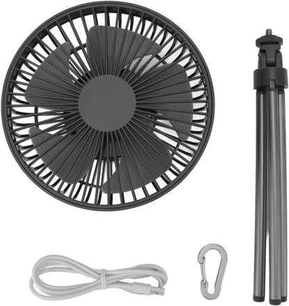 Baby Stroller Fan with Flexible Tripod, Rechargeable Portable Fan, Timing Function 3 Speed, Power Bank for Outdoor Travel (Gray)