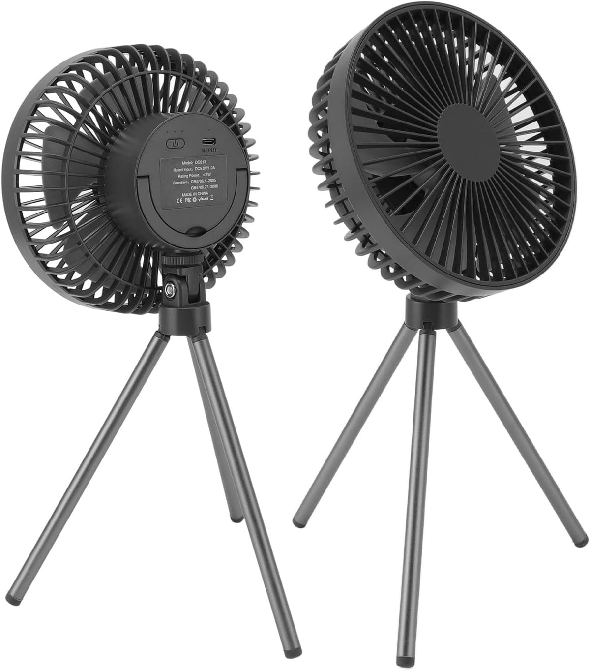 Baby Stroller Fan with Flexible Tripod, Rechargeable Portable Fan, Timing Function 3 Speed, Power Bank for Outdoor Travel (Gray)
