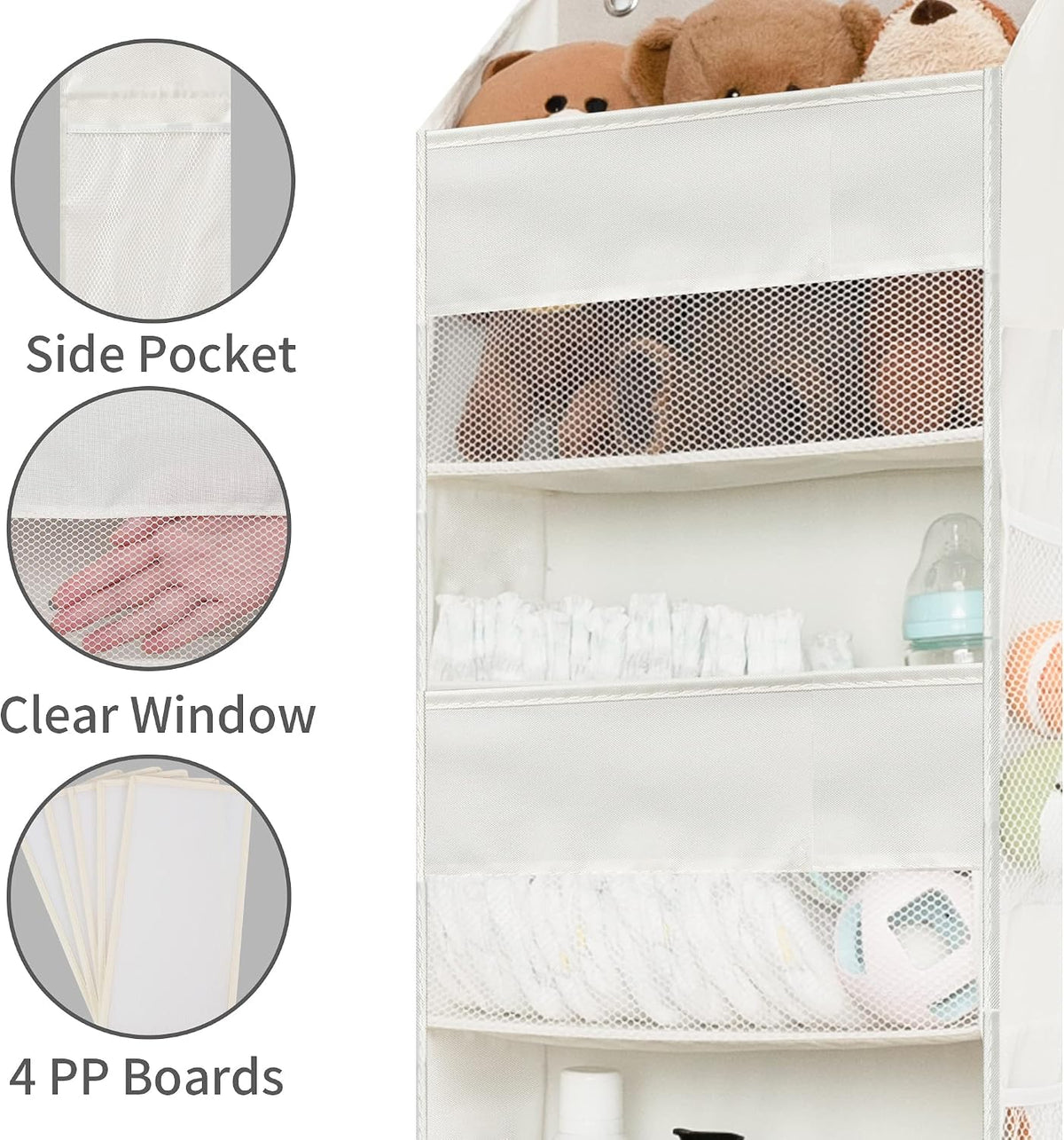 Bundle of 1-Pack Over the Door Bathroom Organizer & 3-Pack Trapezoid Storage Bins