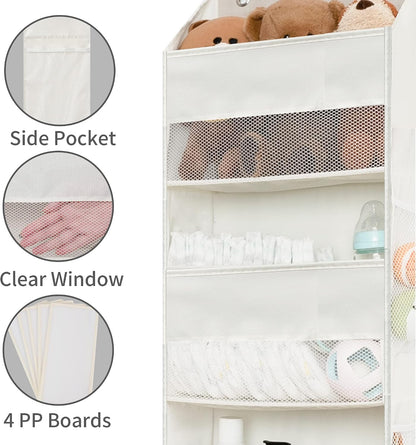 Bundle of 1-Pack Over the Door Bathroom Organizer & 3-Pack Trapezoid Storage Bins