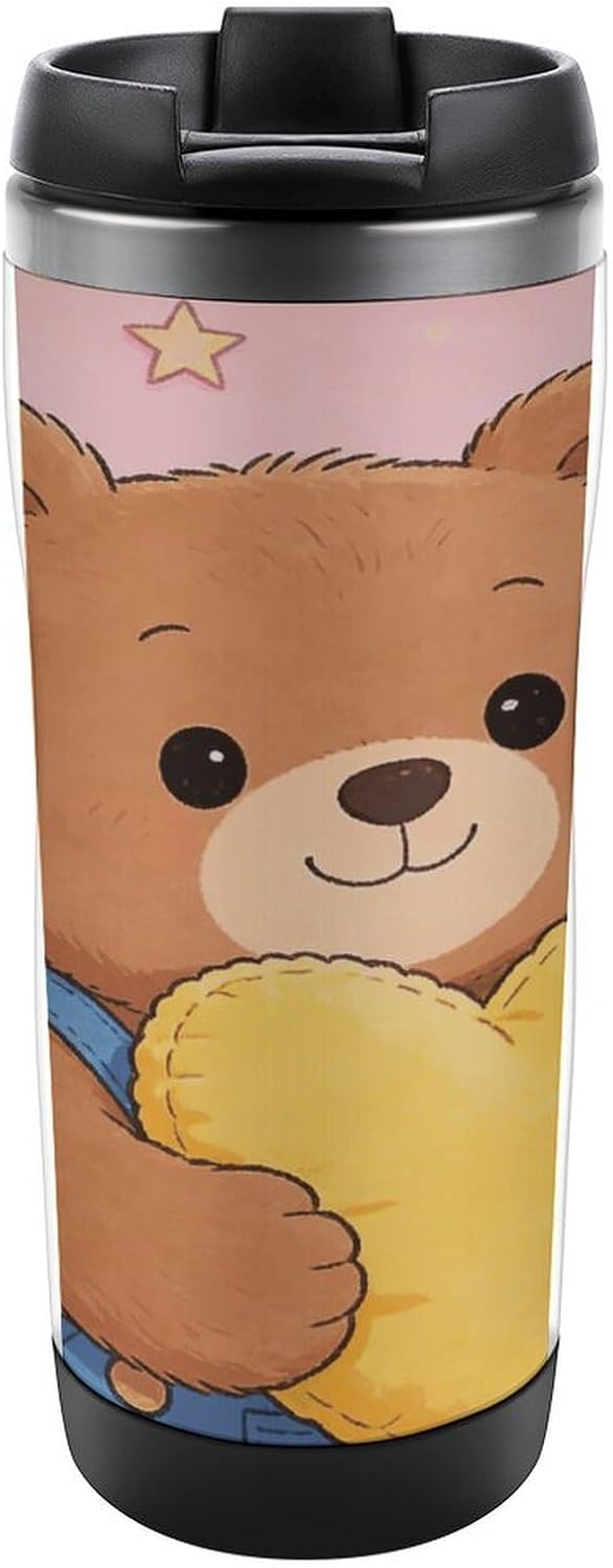 13oz Insulated Travel Coffee Mug Reusable Coffee Cup Water Bottle | Love Heart Travel Mug with Leak Proof Lid Double Wall Stainless Steel Coffee Tumbler Personalized Gift