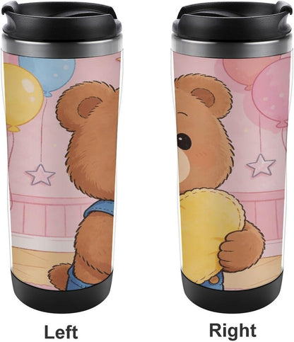13oz Insulated Travel Coffee Mug Reusable Coffee Cup Water Bottle | Love Heart Travel Mug with Leak Proof Lid Double Wall Stainless Steel Coffee Tumbler Personalized Gift