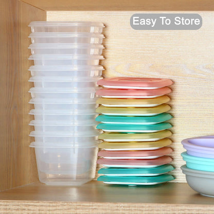 Baby Food Snack Plastic Storage Container with Lids, 12 Pack Set BPA Free Freezer & Dishwasher Safe for Kids