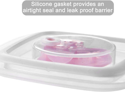 Baby Food Snack Plastic Storage Container with Lids, 12 Pack Set BPA Free Freezer & Dishwasher Safe for Kids