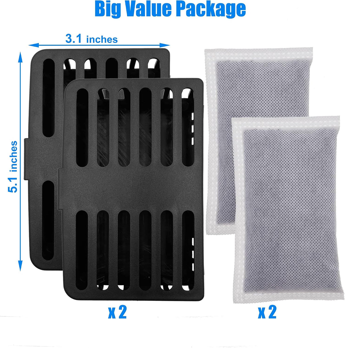 Trash Can Deodorizer Kit Stick-On Activated Carbon Odor Eliminator